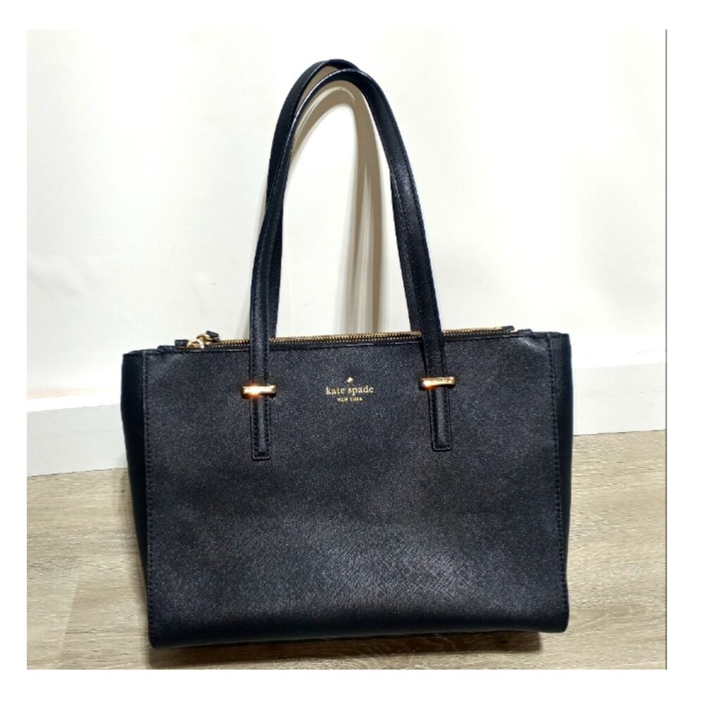 Kate Spade Cedar Street Jensen Black Leather Shoulder Bag Small Tote Bag